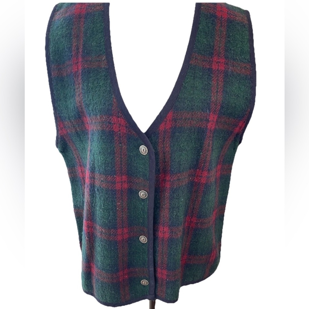 County Seat Nuovo tartan plaid 1980/90s ladies size small Vest Dark academia